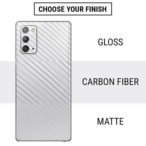 White Carbon Fiber Specialty Texture Material Galaxy Note20 5G Skin