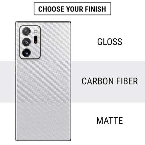 White Carbon Fiber Specialty Texture Material Galaxy Note20 Ultra 5G Skin