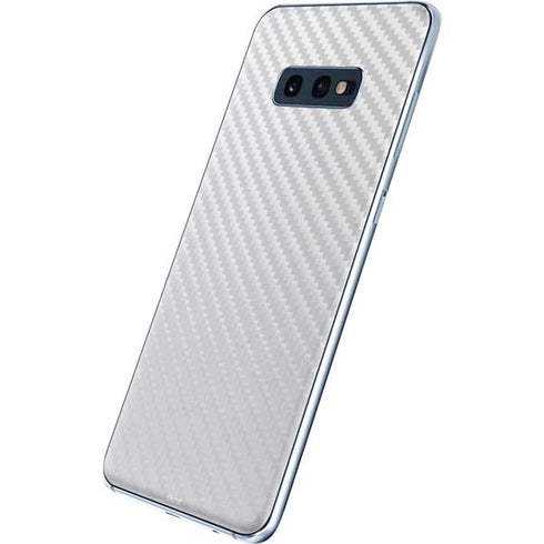 White Carbon Fiber Specialty Texture Material Galaxy S10e Skin