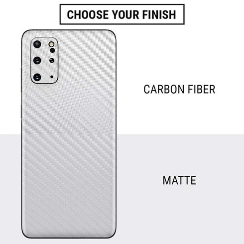 White Carbon Fiber Specialty Texture Material Galaxy S20 Plus Skin