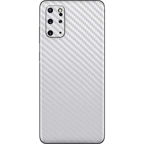 White Carbon Fiber Specialty Texture Material Galaxy S20 Plus Skin
