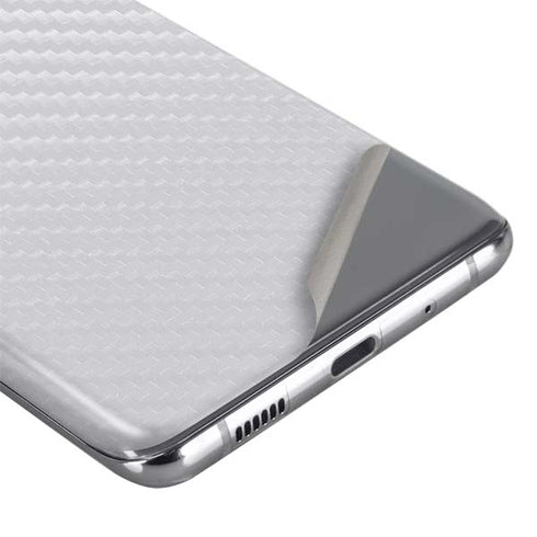 White Carbon Fiber Specialty Texture Material Galaxy S20 Plus Skin