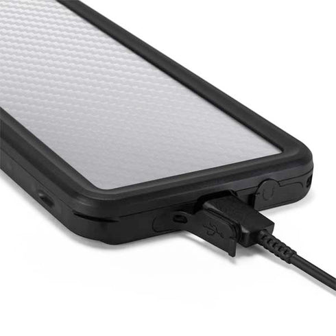 White Carbon Fiber Specialty Texture Material Galaxy S20 Plus Waterproof Case