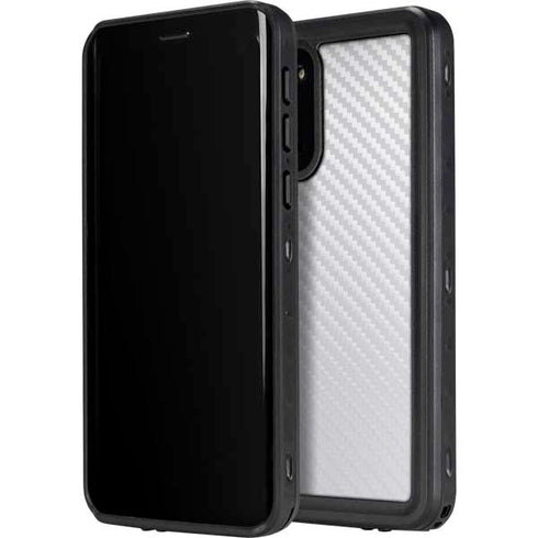 White Carbon Fiber Specialty Texture Material Galaxy S20 Plus Waterproof Case