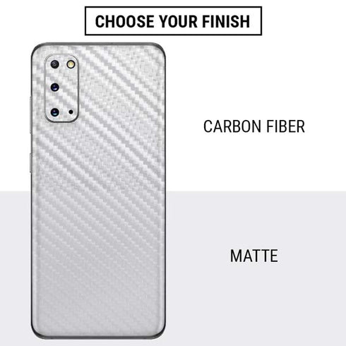White Carbon Fiber Specialty Texture Material Galaxy S20 Skin