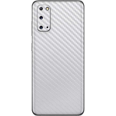 White Carbon Fiber Specialty Texture Material Galaxy S20 Skin