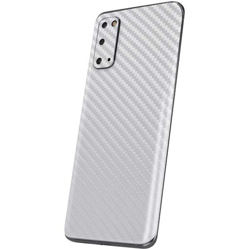 White Carbon Fiber Specialty Texture Material Galaxy S20 Skin