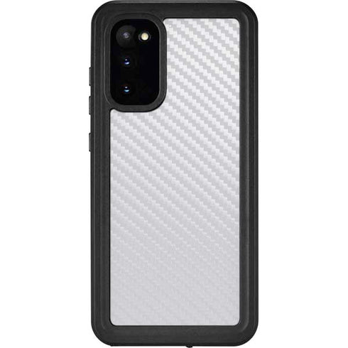 White Carbon Fiber Specialty Texture Material Galaxy S20 Waterproof Case