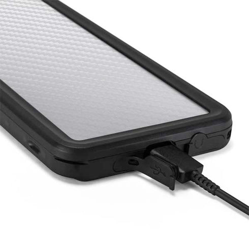 White Carbon Fiber Specialty Texture Material Galaxy S20 Waterproof Case