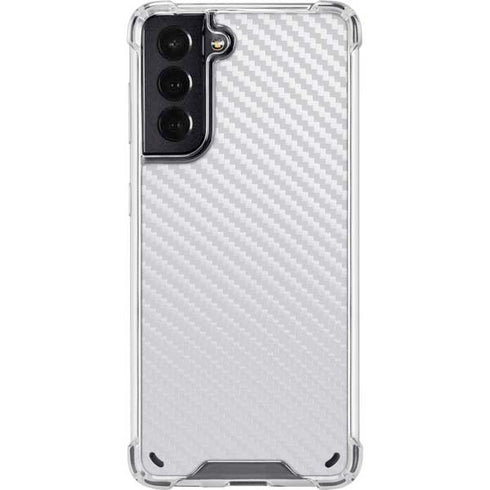 White Carbon Fiber Specialty Texture Material Galaxy S21 5G Clear Case