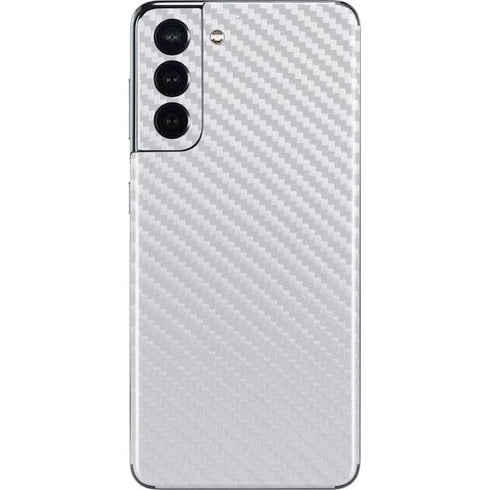 White Carbon Fiber Specialty Texture Material Galaxy S21 5G Skin