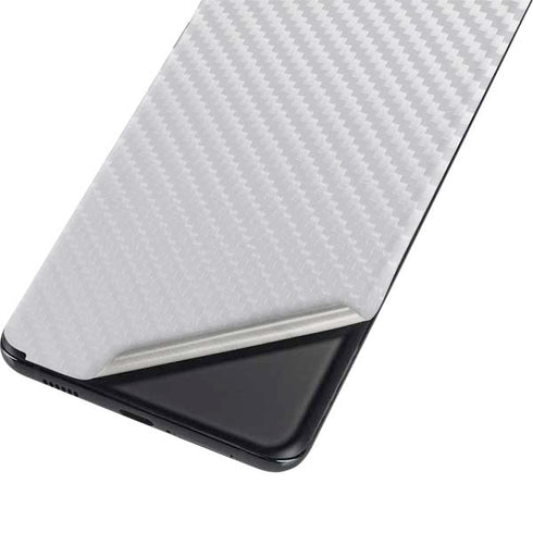 White Carbon Fiber Specialty Texture Material Galaxy S21 5G Skin