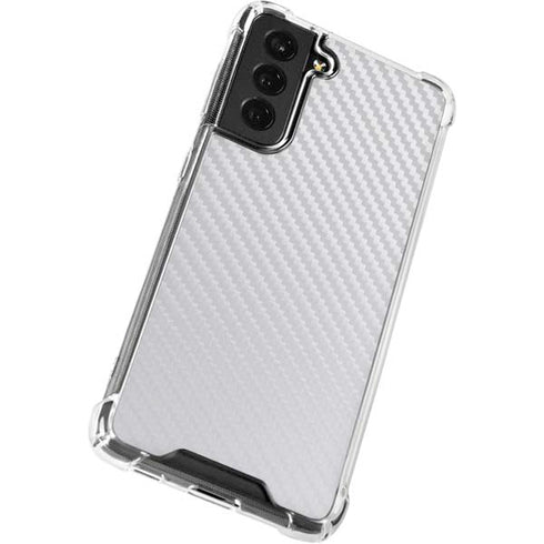 White Carbon Fiber Specialty Texture Material Galaxy S21 FE Clear Case