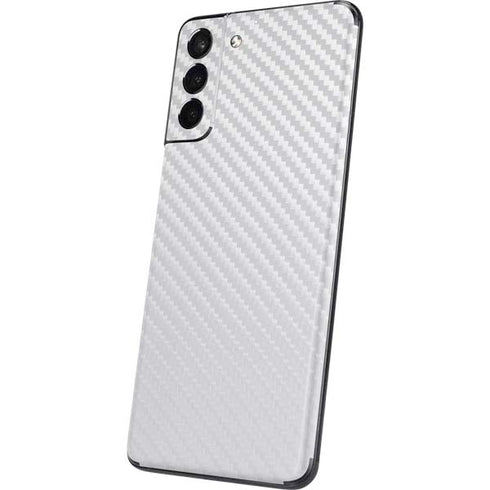 White Carbon Fiber Specialty Texture Material Galaxy S21 Plus 5G Skin