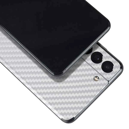White Carbon Fiber Specialty Texture Material Galaxy S21 Plus 5G Skin