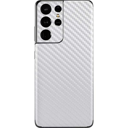 White Carbon Fiber Specialty Texture Material Galaxy S21 Ultra 5G Skin