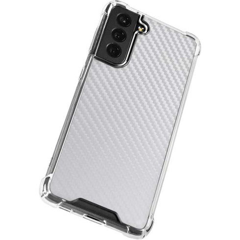 White Carbon Fiber Specialty Texture Material Galaxy S22 Plus Clear Case