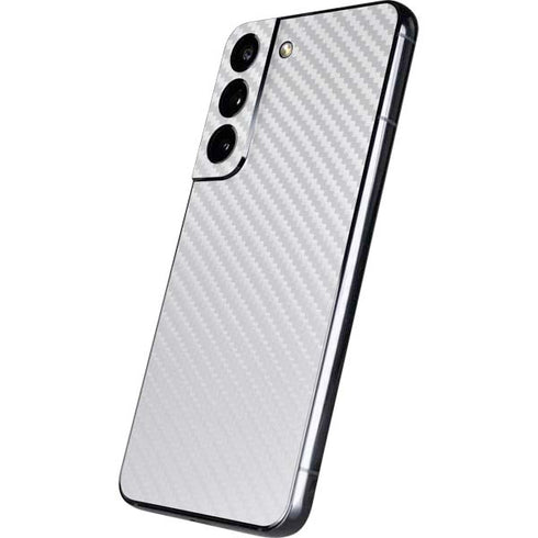 White Carbon Fiber Specialty Texture Material Galaxy S22 Skin