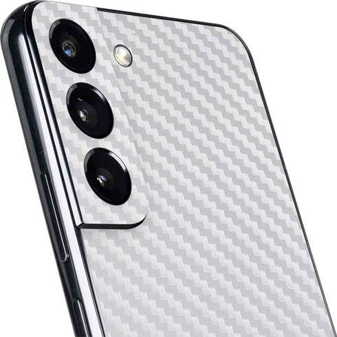 White Carbon Fiber Specialty Texture Material Galaxy S22 Skin