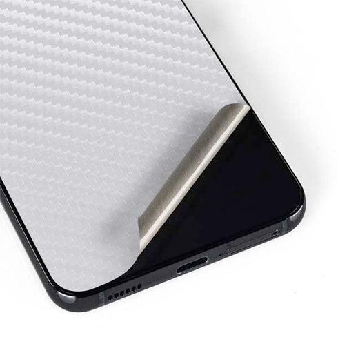White Carbon Fiber Specialty Texture Material Galaxy S22 Skin