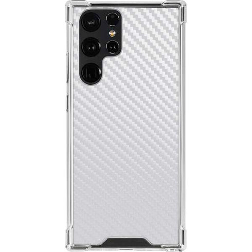 White Carbon Fiber Specialty Texture Material Galaxy S22 Ultra Clear Case