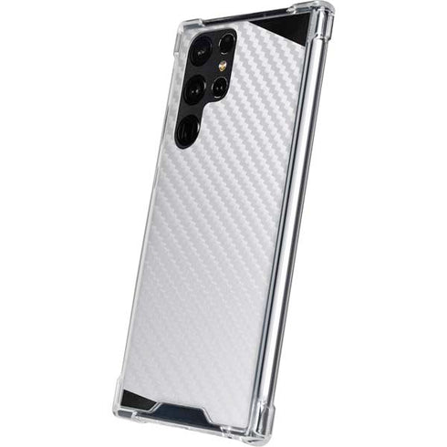 White Carbon Fiber Specialty Texture Material Galaxy S22 Ultra Clear Case