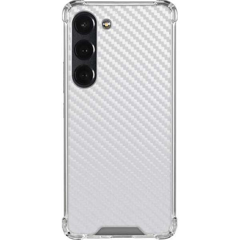 White Carbon Fiber Specialty Texture Material Galaxy S23 Clear Case