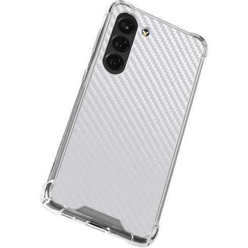 White Carbon Fiber Specialty Texture Material Galaxy S23 Clear Case