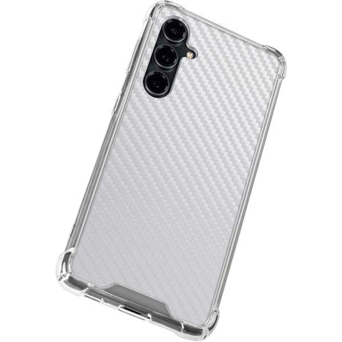 White Carbon Fiber Specialty Texture Material Galaxy S23 FE Clear Case