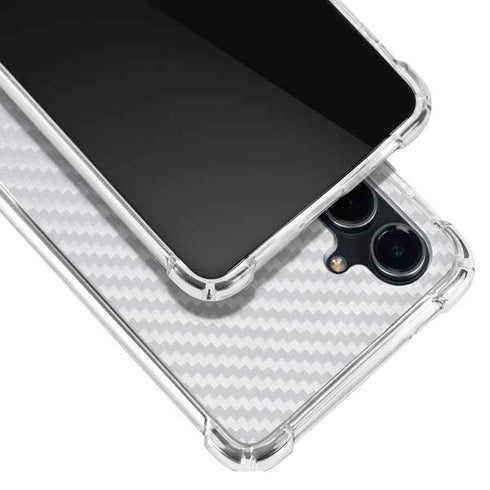 White Carbon Fiber Specialty Texture Material Galaxy S23 FE Clear Case
