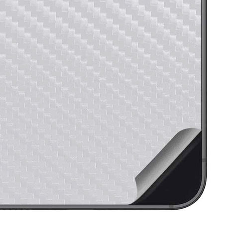 White Carbon Fiber Specialty Texture Material Galaxy S23 FE Skin