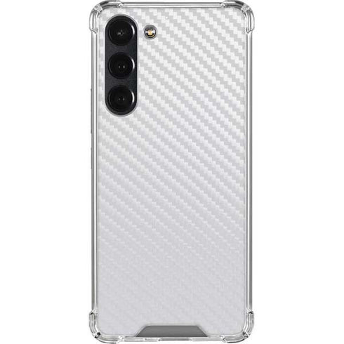 White Carbon Fiber Specialty Texture Material Galaxy S23 Plus Clear Case