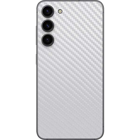 White Carbon Fiber Specialty Texture Material Galaxy S23 Plus Skin