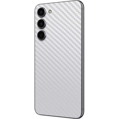 White Carbon Fiber Specialty Texture Material Galaxy S23 Plus Skin