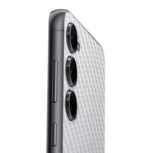 White Carbon Fiber Specialty Texture Material Galaxy S23 Plus Skin