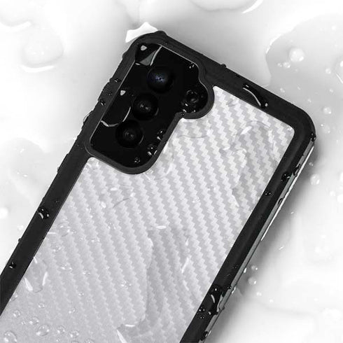White Carbon Fiber Specialty Texture Material Galaxy S23 Plus Waterproof Case