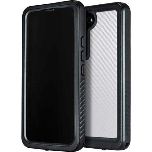 White Carbon Fiber Specialty Texture Material Galaxy S23 Plus Waterproof Case