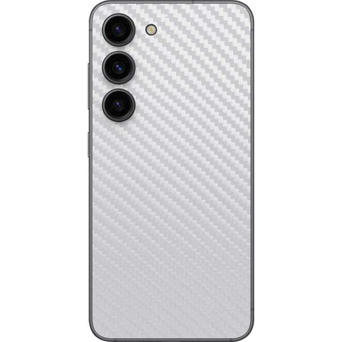 White Carbon Fiber Specialty Texture Material Galaxy S23 Skin