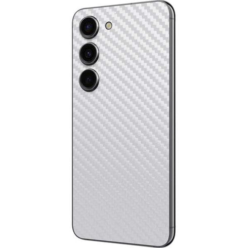 White Carbon Fiber Specialty Texture Material Galaxy S23 Skin