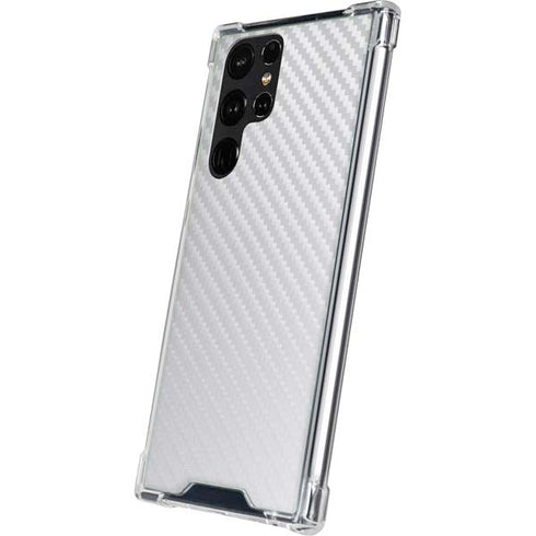 White Carbon Fiber Specialty Texture Material Galaxy S23 Ultra Clear Case