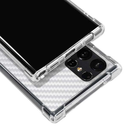 White Carbon Fiber Specialty Texture Material Galaxy S23 Ultra Clear Case