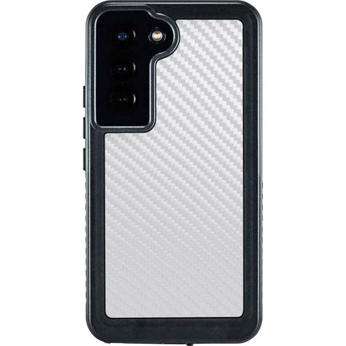 White Carbon Fiber Specialty Texture Material Galaxy S23 Waterproof Case