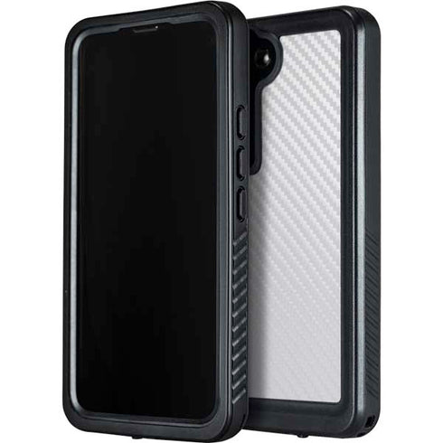 White Carbon Fiber Specialty Texture Material Galaxy S23 Waterproof Case