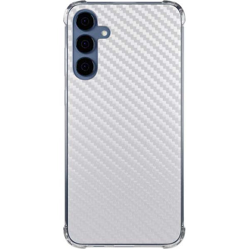 White Carbon Fiber Specialty Texture Material Galaxy S24 Clear Case