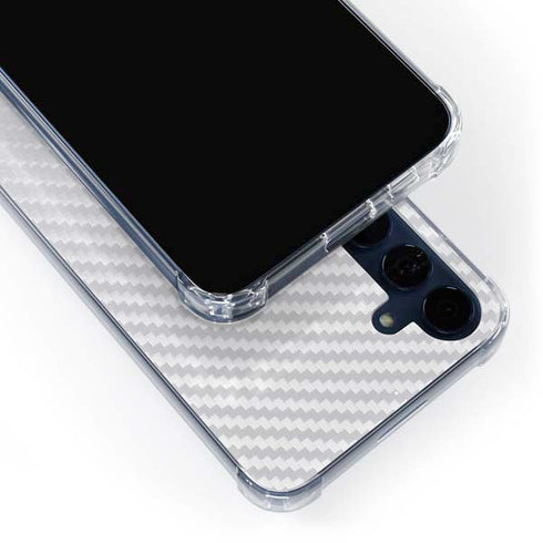 White Carbon Fiber Specialty Texture Material Galaxy S24 Clear Case