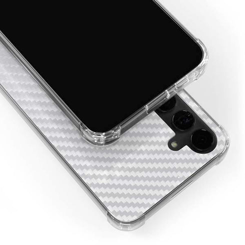 White Carbon Fiber Specialty Texture Material Galaxy S24 Plus Clear Case