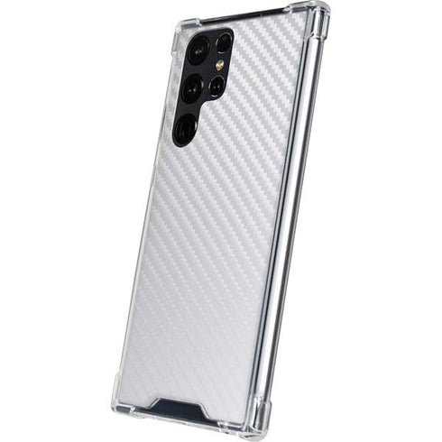 White Carbon Fiber Specialty Texture Material Galaxy S24 Ultra Clear Case