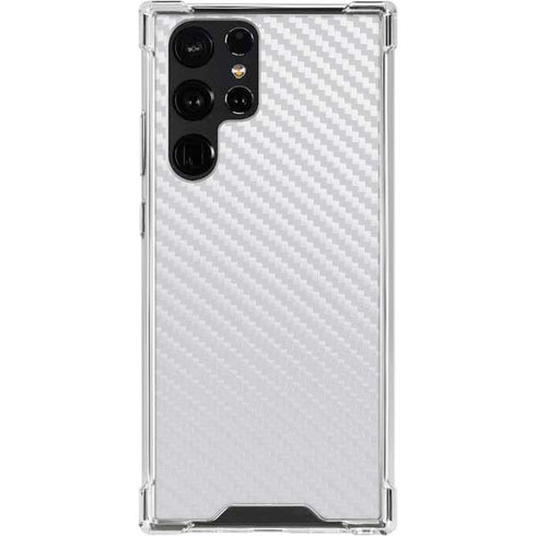 White Carbon Fiber Specialty Texture Material Galaxy S24 Ultra Clear Case