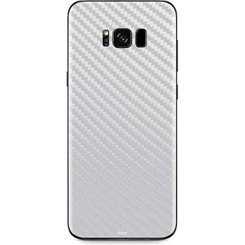 White Carbon Fiber Specialty Texture Material Galaxy S8 Skin