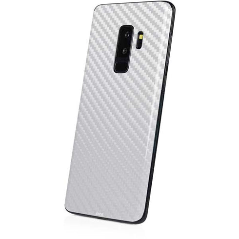 White Carbon Fiber Specialty Texture Material Galaxy S9 Plus Skin